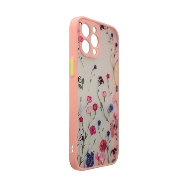 Designetui til iPhone 13 Pro, rosa blomsterdeksel