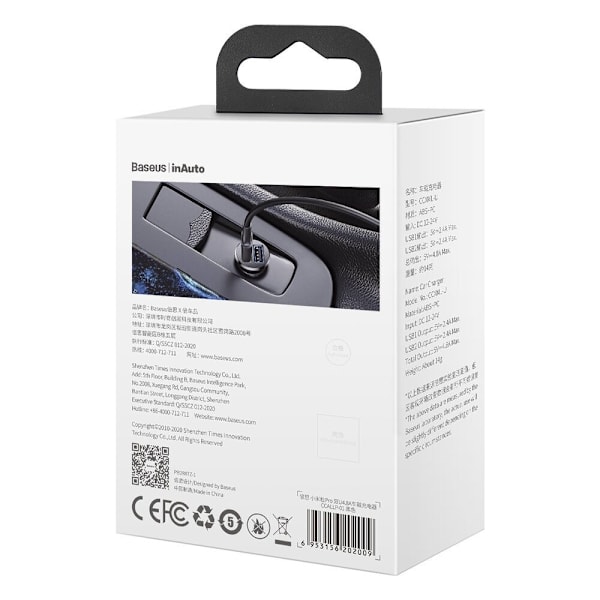Baseus Grain Pro billader 2x USB 4.8 A svart (CCALLP-01)