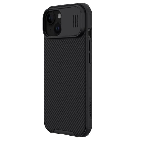 NILLKIN LÆDERETASK KAMERACOVER TIL IPHONE 15PLUS SORT
