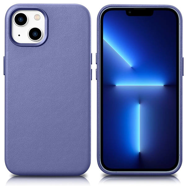 ICARER CASE LÆDERCASE MED MAGSAFE TIL IPHONE 14PLUS LYS LILLA