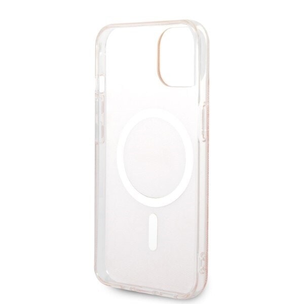 Guess sett MagSafe lader + etui for iPhone 14 6.1 rosa 4G Print (GUBPP14SHMEACSK)
