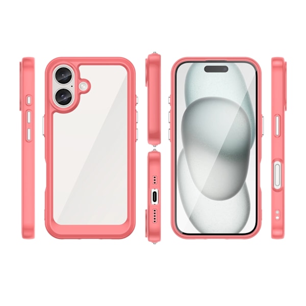 OUTER SPACE CASE MED GELÉRAMME TIL IPHONE 16 PLUS - RØD