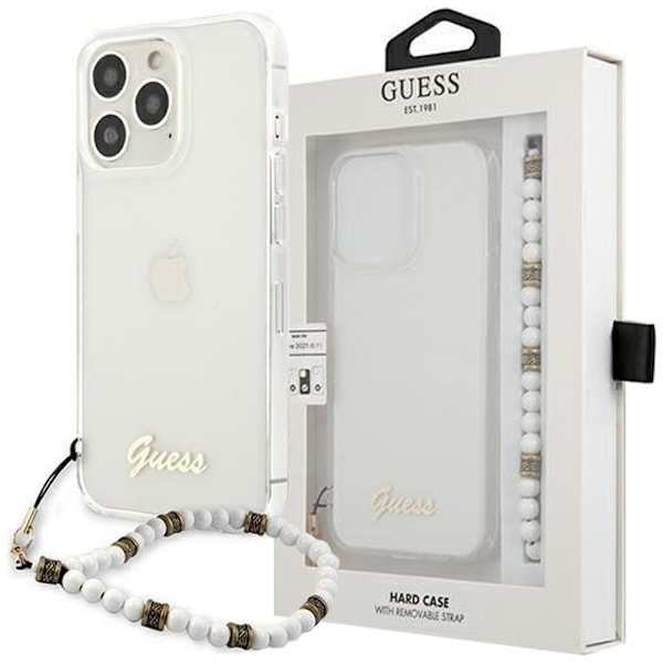 Guess GUHCP12MKPSWH iPhone 12/12 Pro 6.1 gjennomsiktig hardt deksel White Pearl