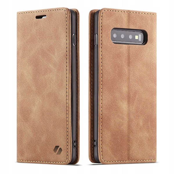 Spacecase Plånbok Galaxy S10+ Väska Läder Ljusbrun