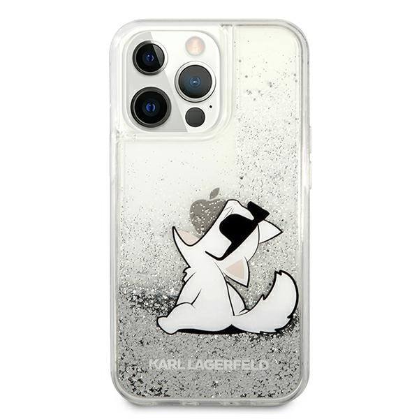 Karl Lagerfeld KLHCP13XGCFS iPhone 13 Pro Max 6,7" silver/silver hårt fodral Liquid Glitter Choupette Fun