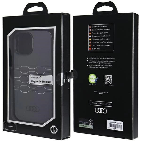 AUDI IML MAGSAFE ETUI TIL IPHONE 15 / 14 / 13 - SORT