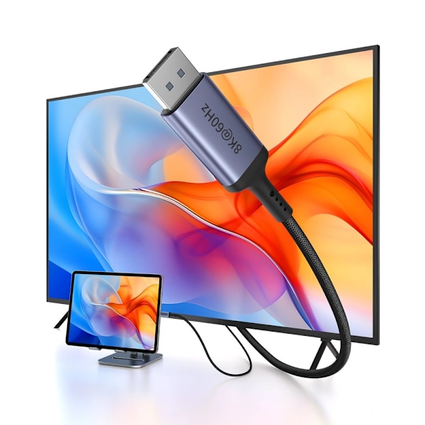 BASEUS HIGH DEFINITION SERIES USB-C TIL DISPLAYPORT 1.4 8K 60HZ ENVEJSKABEL 1.5M - SORT