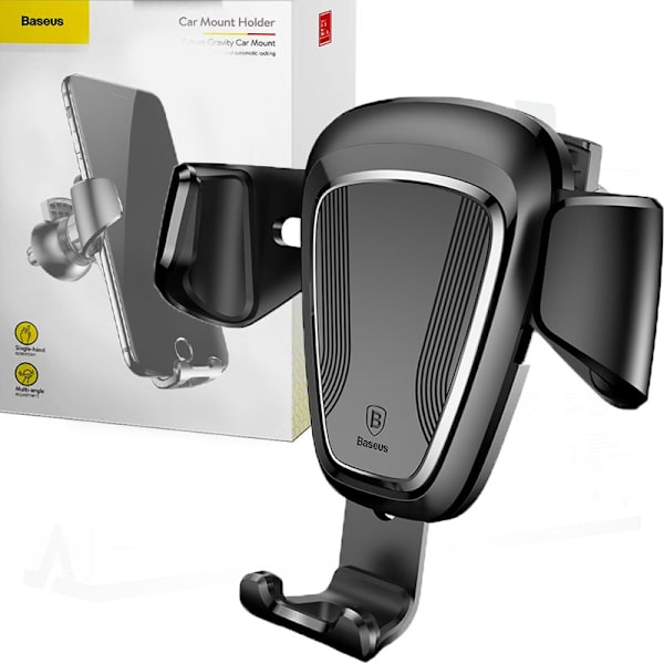 BASEUS HOLDER TIL VENTILATIONSRIST, LUFT TIL TELEFON 4-6" SORT