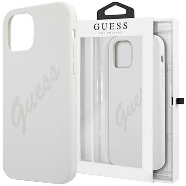 Guess GUHCP12SLSVSCR iPhone 12 mini 5.4 krem/krem hardt deksel Script Vintage