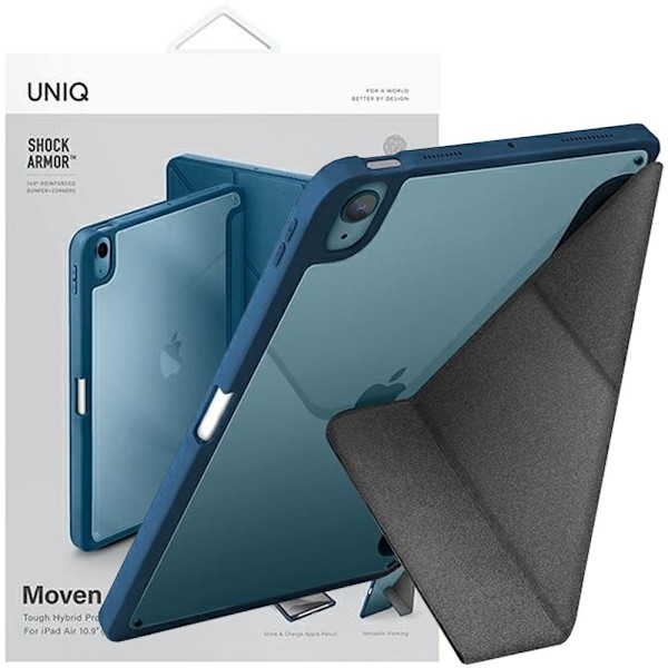 Uniq Moven-deksel for iPad Air 10.9 (2022/2020) Antimikrobiell blå/carpiblå