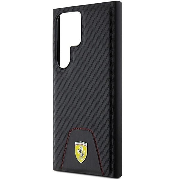 Ferrari Carbon Stitched Based Case for Samsung Galaxy S24 Ultra - Svart