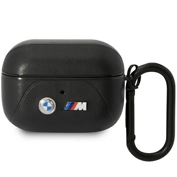 BMW LÆDER CURVED LINE TASKE TIL AIRPODS PRO - SORT
