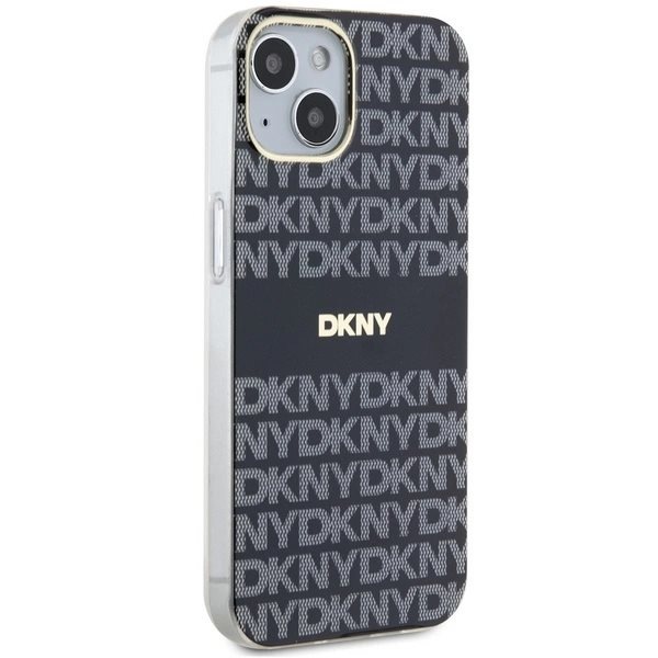 DKNY IML Mono & Stripe MagSafe-deksel til iPhone 15 Plus / 14 Plus - Svart