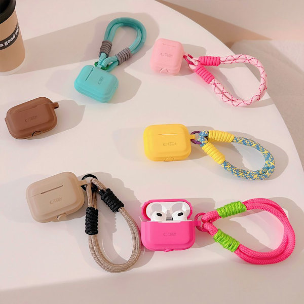 TECH-PROTECT SILIKONE ROPE APPLE AIRPODS PRO 1/2 CAFFE LATTE