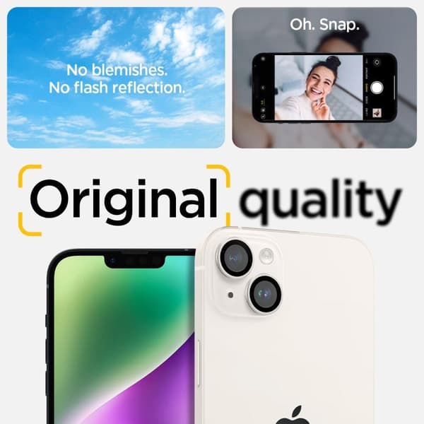 CAMERA COVER SPIGEN OPTIK.TR "EZ FIT" CAMERA PROTECTOR 2-PACK IPHONE 14/14 PLUS STARLIGHT