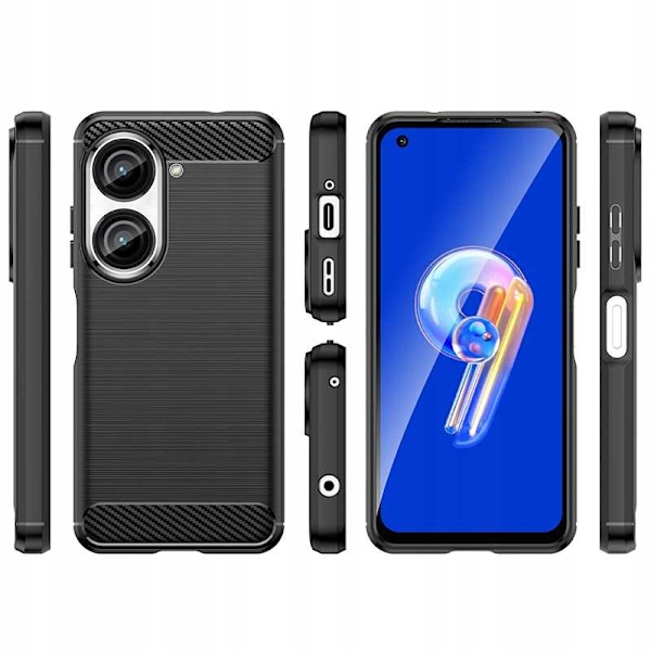 Spacecase Cover Carbon Cover Till Asus Zenfone 9 10 Svart