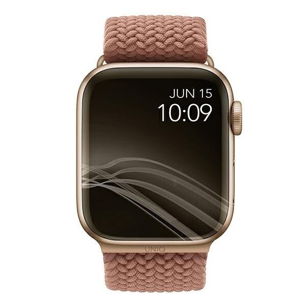 UNIQ Aspen Apple Watch Band 44/42/45 mm Series 4/5/6/7/8/SE/SE2 Flettet Rosa/Grapefrukt Rosa