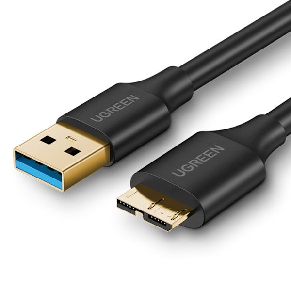 UGRØN KABEL USB-A 3.0 - MICRO USB-B SUPERSPEED 5GB/S 1M SORT
