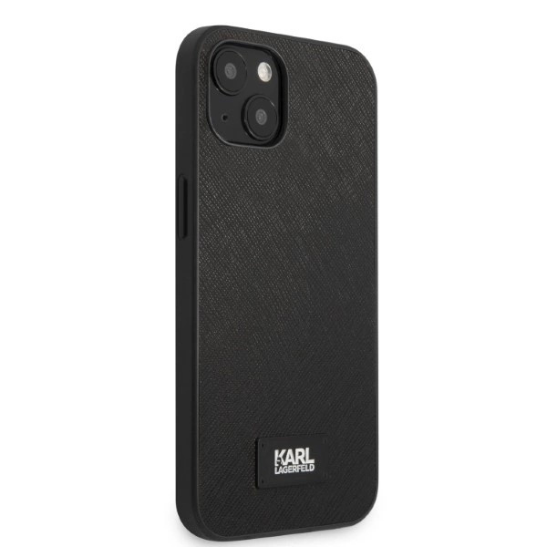 KARL LAGERFELD SAFFIANO PLAQUE COVER TIL IPHONE 13 MINI - SORT