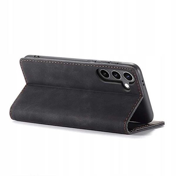 Spacecase Pålbocket Väska Galaxy S24+ Läderfodral Svart