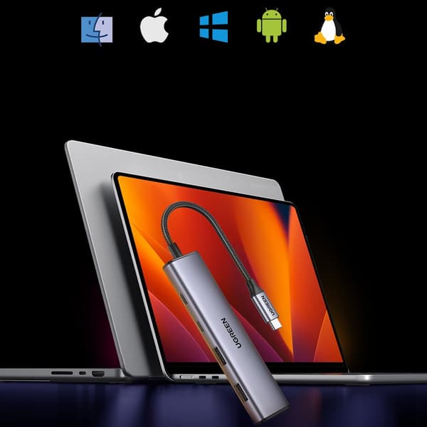 USB-C HUB - 2 x USB-A / 2 x USB-C 20 cm Ugreen CM473 - grå