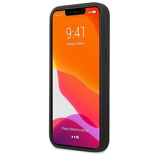 AMG LÆDER HOT STAMPED ETUI TIL IPHONE 14 PLUS - SORT