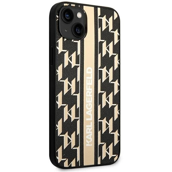 KARL LAGERFELD MONOGRAM STRIPE ETUI TIL IPHONE 14 PLUS - BRUN