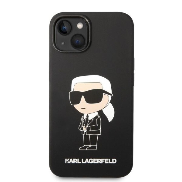 KARL LAGERFELD SILIKONE IKONIK ETUI TIL IPHONE 14 PLUS - SORT