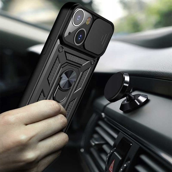 Spacecase Case Fall För Iphone 13 Sc Camring Svart