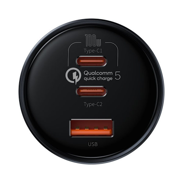 Baseus rask USB / USB Type C billader 160W PPS Quick Charge 5 PD grå (TZCCZM-0G)