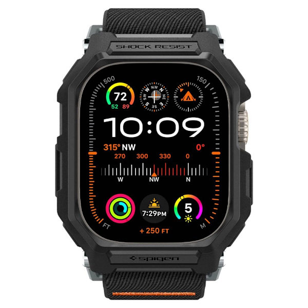 SPIGEN LITE FIT PRO ETUI MED REM TIL APPLE WATCH ULTRA 1/2 (49 MM) - MAT SORT