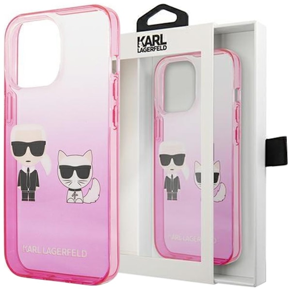 Karl Lagerfeld KLHCP13LTGKCP iPhone 13 Pro / 13 6.1 hardt etui rosa/rosa Gradient Ikonik Karl & Choupette