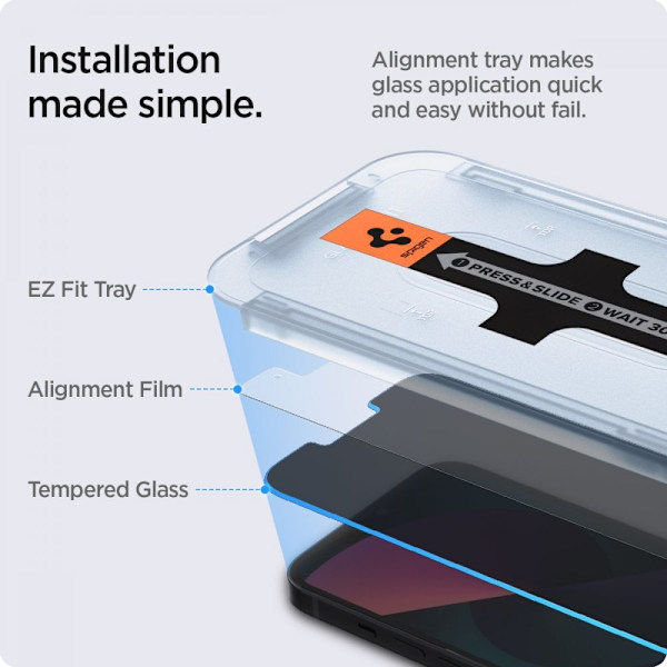 HÆRDET GLAS SPIGEN GLAS.TR "EZ FIT" 2-PACK IPHONE 13 PRO