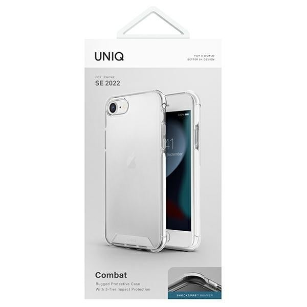 UNIQ Combat beskyttelsesdeksel iPhone SE 2022 / SE 2020 /7/8 hvit/blank hvit