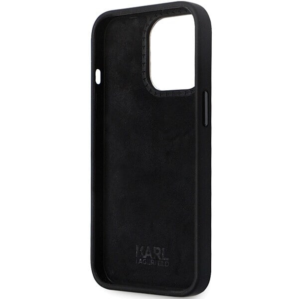Karl Lagerfeld KLHCP13LSMHCNPK beskyttelsesdeksel for iPhone 13 Pro / 13 - svart silikon C metallstift