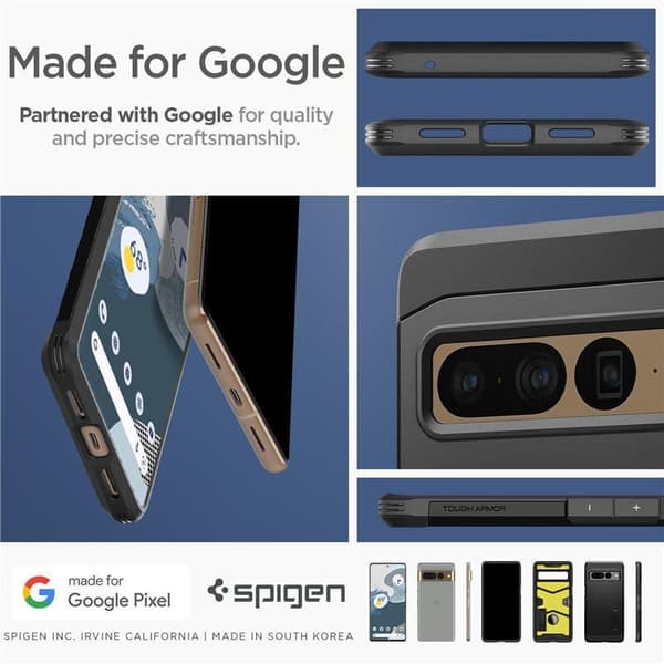 SPIGEN TØFF ARMOR GOOGLE PIXEL 7 PRO SVART