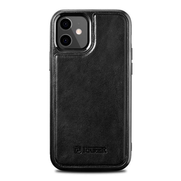 ICARER CASE CASE LÆDERCOVER TIL IPHONE 12 MINI SORT