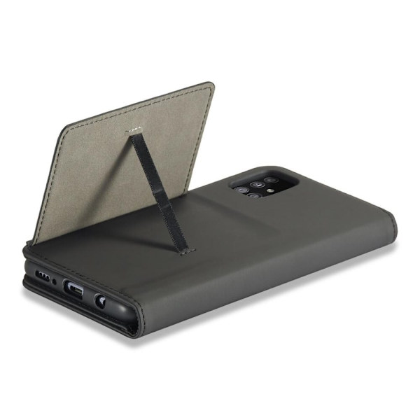 Magnetisk kortdeksel for Samsung Galaxy A12 5G kort lommebokbeskytter? stå svart