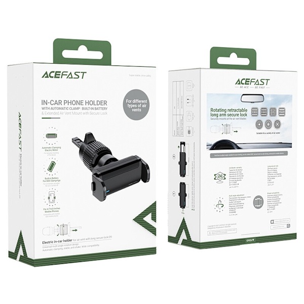 ACEFAST CAR AUTOMATISK TELEFONHOLDER TIL VENTILATIONEN SORT