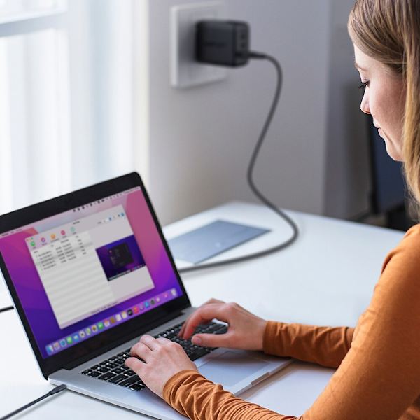 ACEFAST KABEL LANG STÆRK HOLDBAR USB - USB C 1.2M, 3A SORT