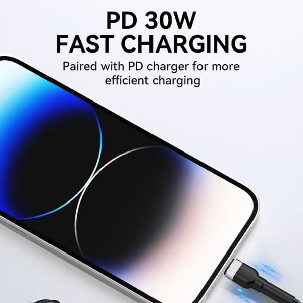 WOZINSKY WNBCL1 LIGHTNING / USB-C PD 30W KABEL 1 M - SORT