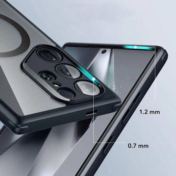 ESR Classic Hybrid Halolock-deksel til Samsung Galaxy S24 Ultra - Gjennomsiktig og svart