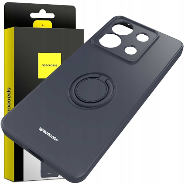 Spacecase Silikon Ringfodral För Poco X6 Rm Note 13 Pro 5G Svart