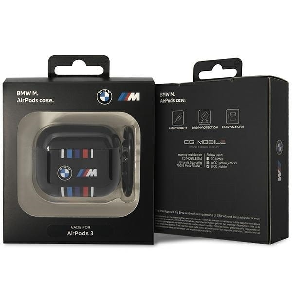 BMW BMA322SWTK veske for AirPods 3 gen deksel - svart flere fargede linjer