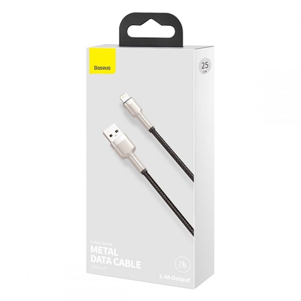 BASEUS CAFULE METALL LYNKABEL 2.4A 25CM SORT