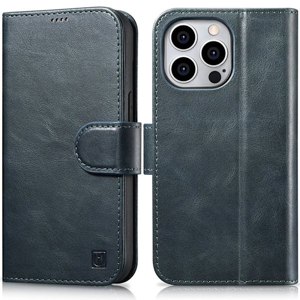 ICARER CASE CASE LÆDERCOVER TIL IPHONE 14 PRO BLUE