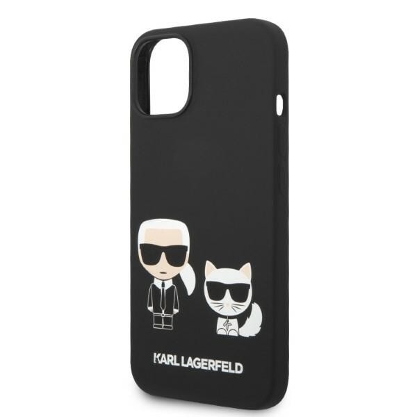 Karl Lagerfeld KLHMP14MSSKCK iPhone 14 Plus 6.7 hardt deksel svart/svart flytende silikon Karl & Choupette Magsafe