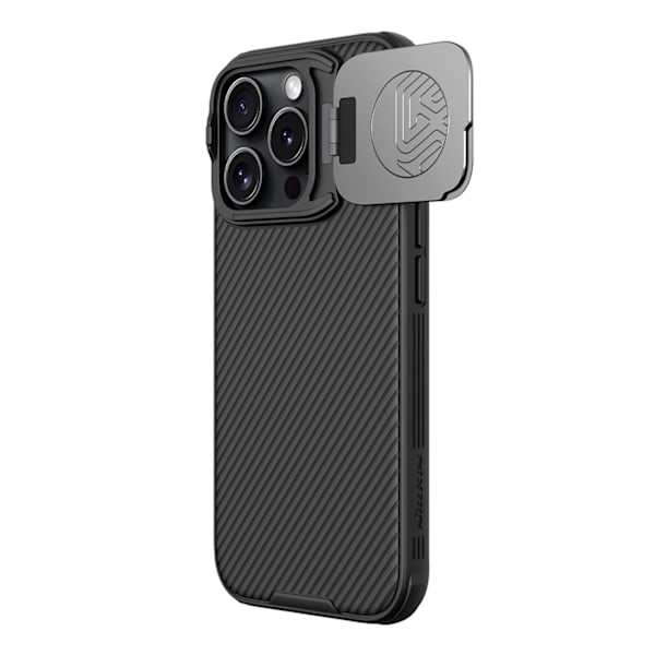 NILLKIN CAMSHIELD PROP-ETUI TIL IPHONE 16 PRO MAX MED KAMERACOVER OG STATIV - SORT