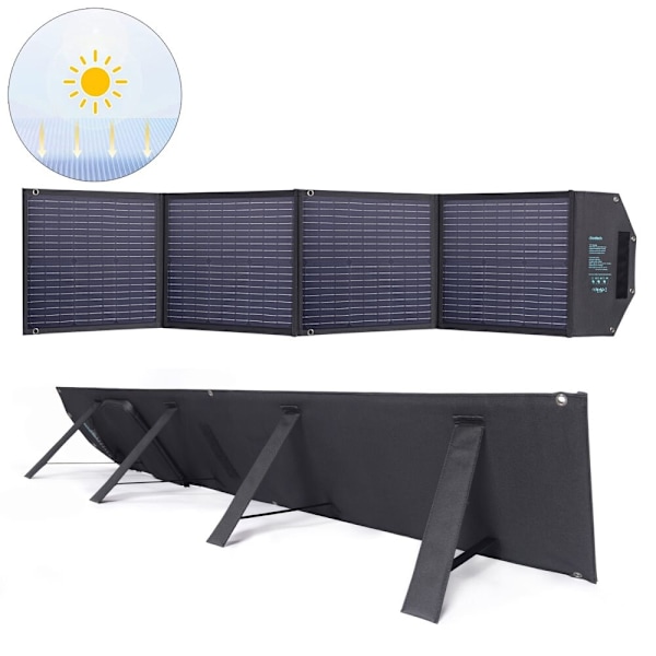 CHOETECH SOLAR SOLAR LADER 100W FOLDBAR USB C, 2X USB QC SORT