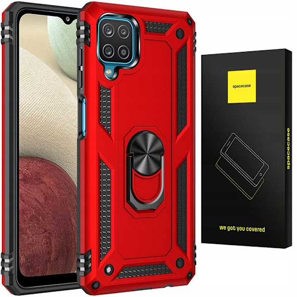 Spacecase Fodral För Samsung Galaxy A12 Ring Nx Röd